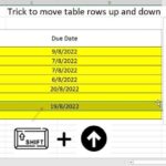 Trick to move table rows up and down