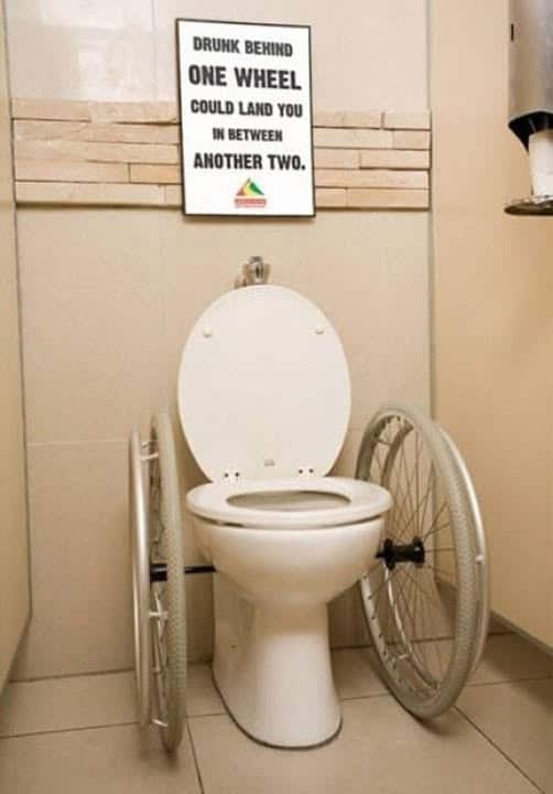 Drunk behind ONE WHEEL could land you in between ANOTHER TWO