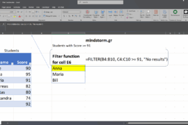 Filter function