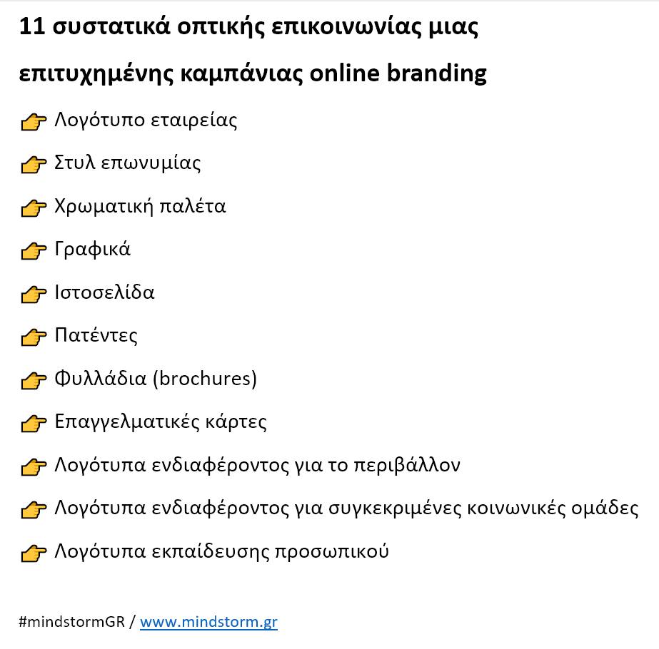 11 συστατικά οπτικής επικοινωνίας μιας επιτυχημένης καμπάνιας online branding