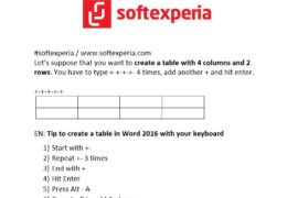 Let’s suppose that you want to create a table with 4 columns and 2 rows in Word