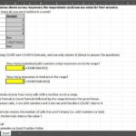 The table shows survey responses - Use of COUNTA and COUNT in Excel