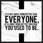 It is not being better than everyone