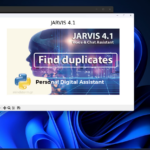 Jarvis 4.1 software window on a Windows desktop, showing the 'Find duplicates' feature in the promo slide.