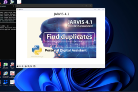 Jarvis 4.1 software window on a Windows desktop, showing the 'Find duplicates' feature in the promo slide.