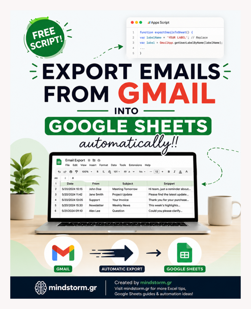 Export Emails from Gmail into Google Sheets