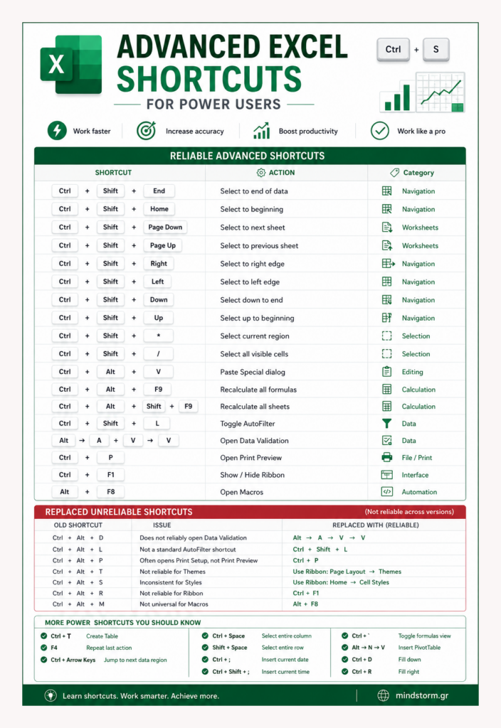 Advanced Excel Shortcuts for Power Users