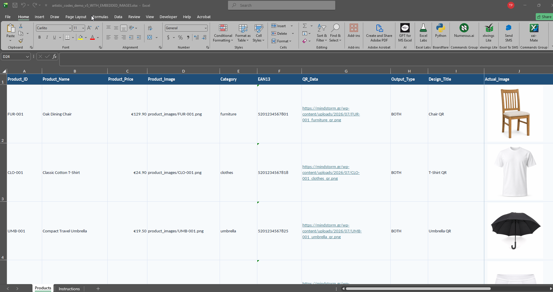 Turning an Excel Product List into Smarter Barcodes, QR Codes and Visual Inventory Records